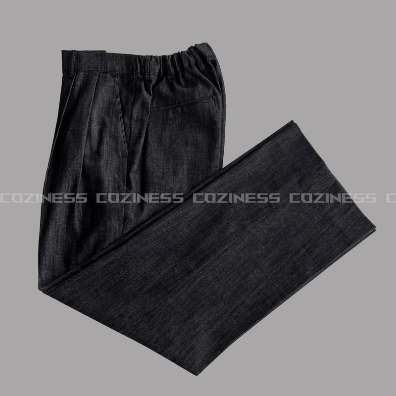 EV BOLN Pintuck Denim Slacks