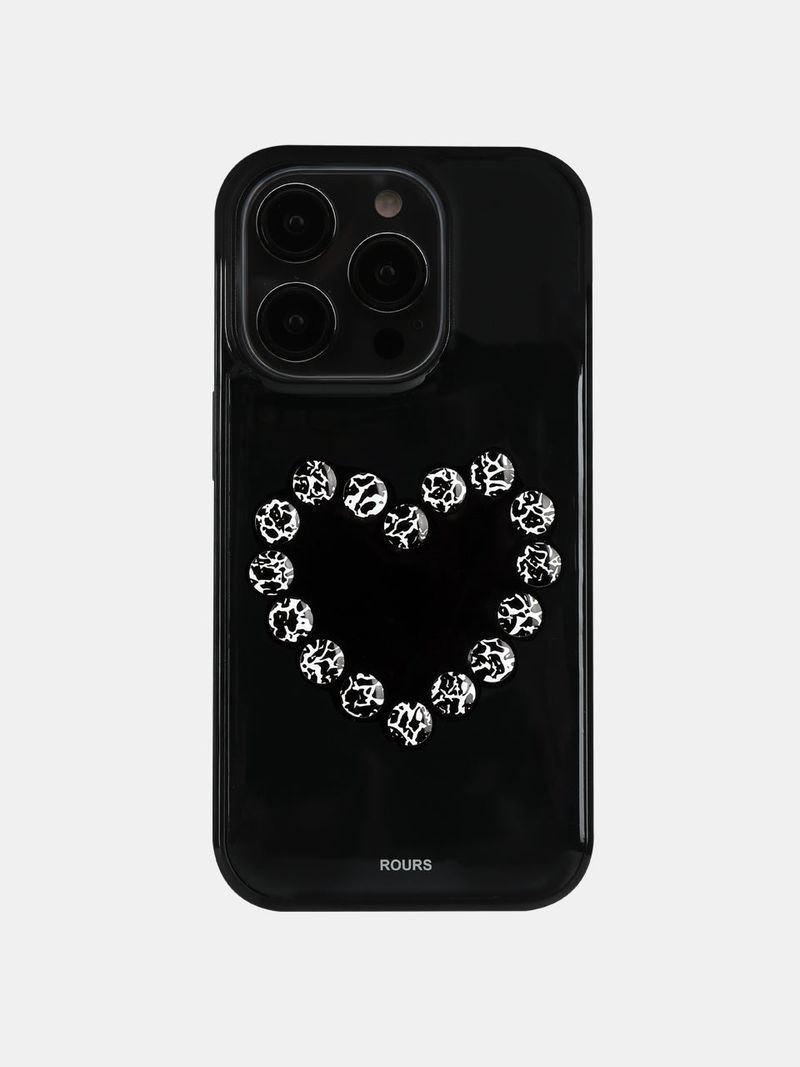 heart stud case (zebra)