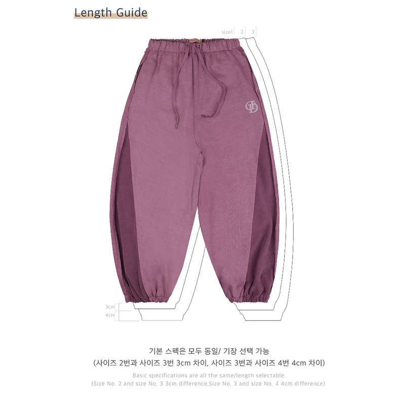 PIGMENT CUTTED BALLOON SWEATPANTS_REDDISH PURPLE