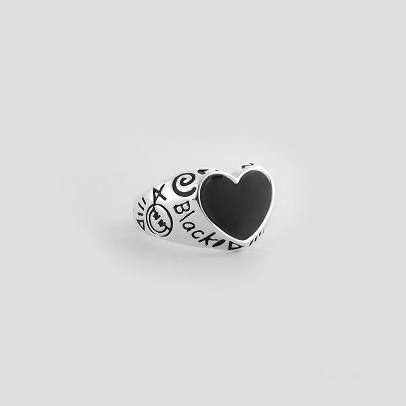 BLACK LOVE RNG SILVER925 (DOODLE)
