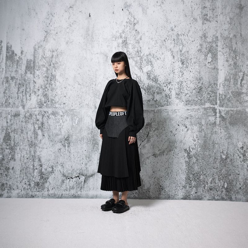 PEOPLEOFTHEWORLD（ピープルオブザワールド）の「デニムコンビネーションプリーツスカート（スカート）」