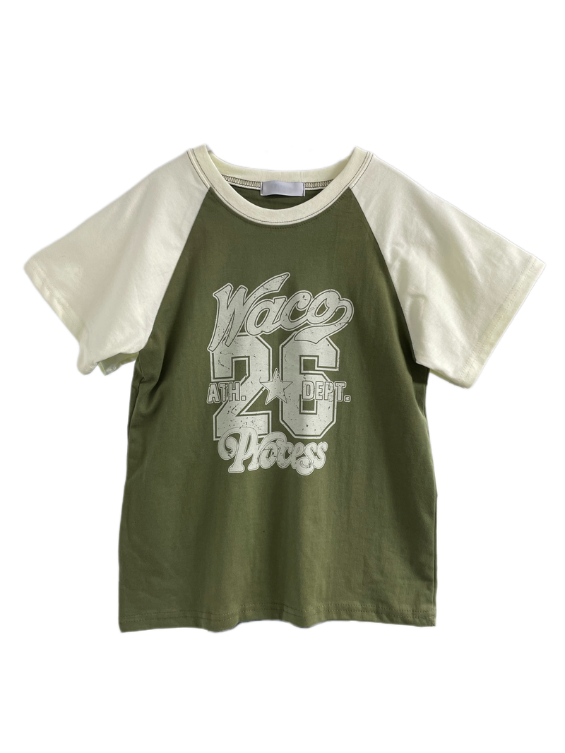 Vintage number printed raglan T-shirt