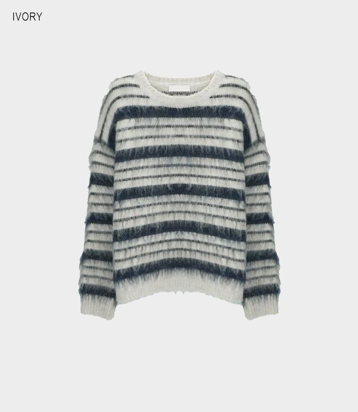 Mohair stripe heavy knit