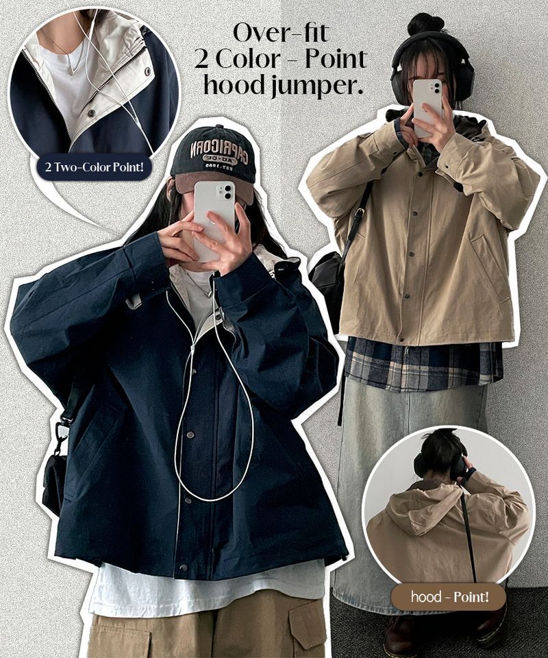 [High quality!] Env color string hooded jumper