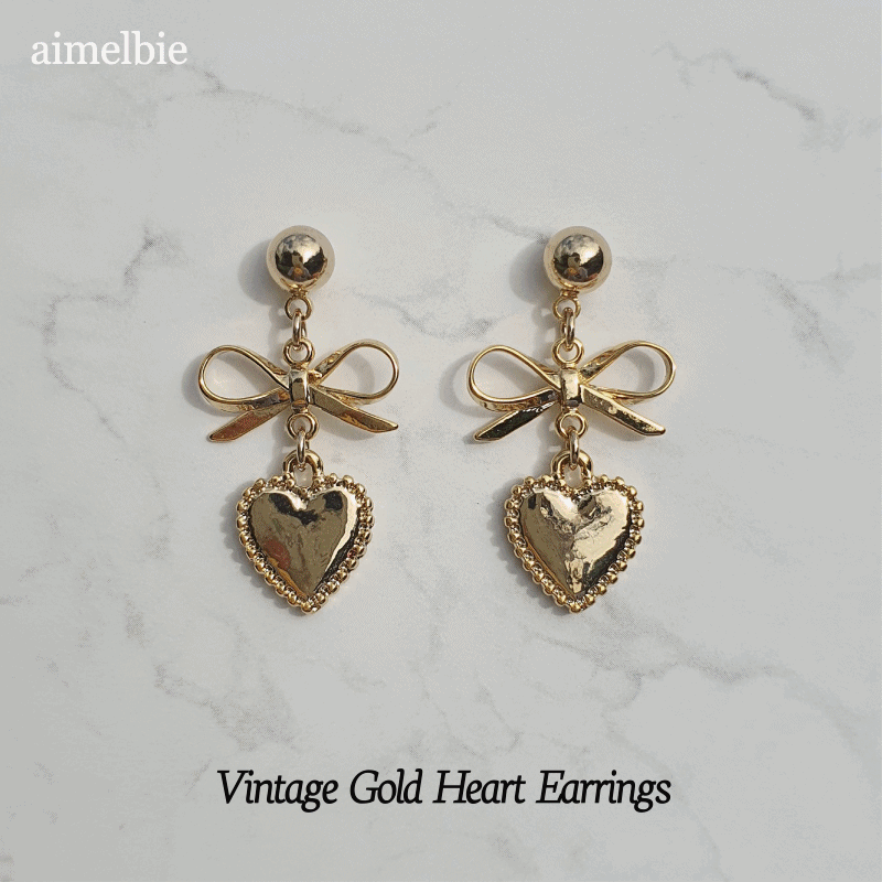 aimelbie（アイメルビー）の「ビンテージゴールドハートイヤリング（アクセサリー）」