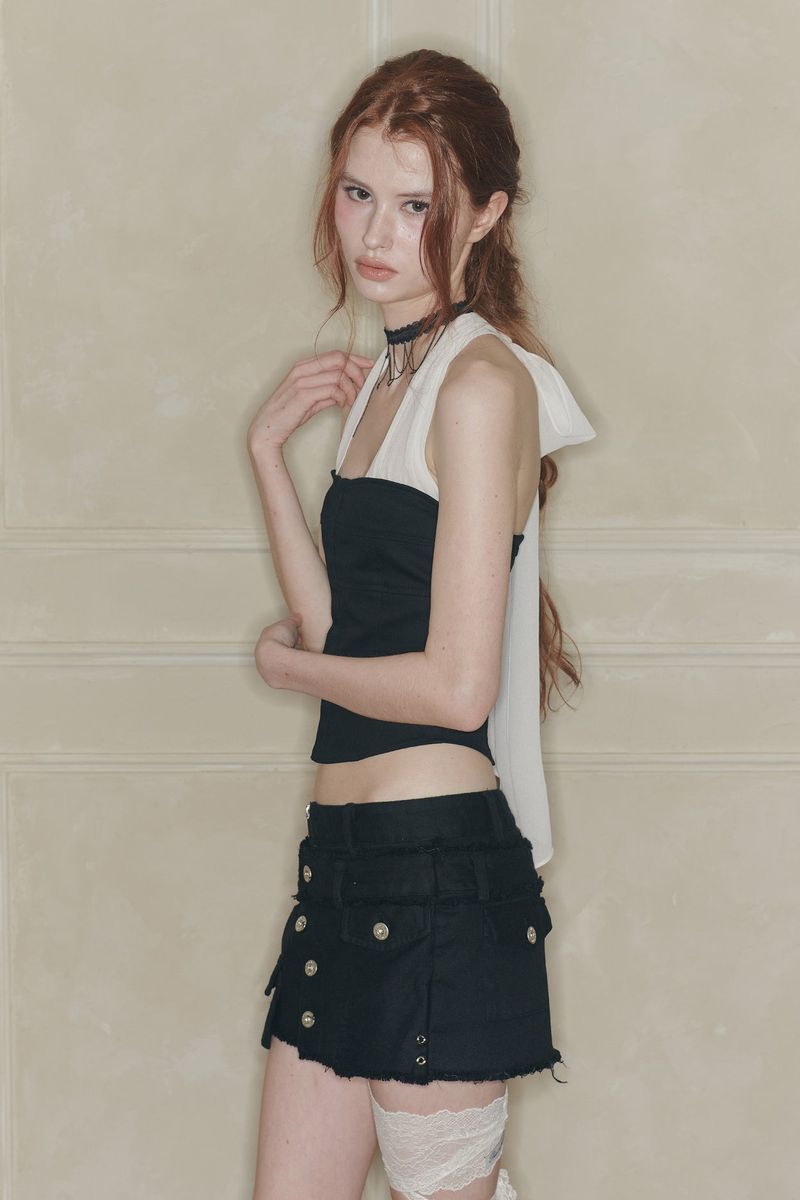 MIDNIGHT HALTER TOP black