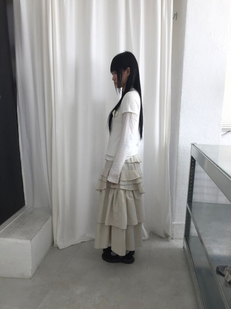 フラワーコサージュハーフニット