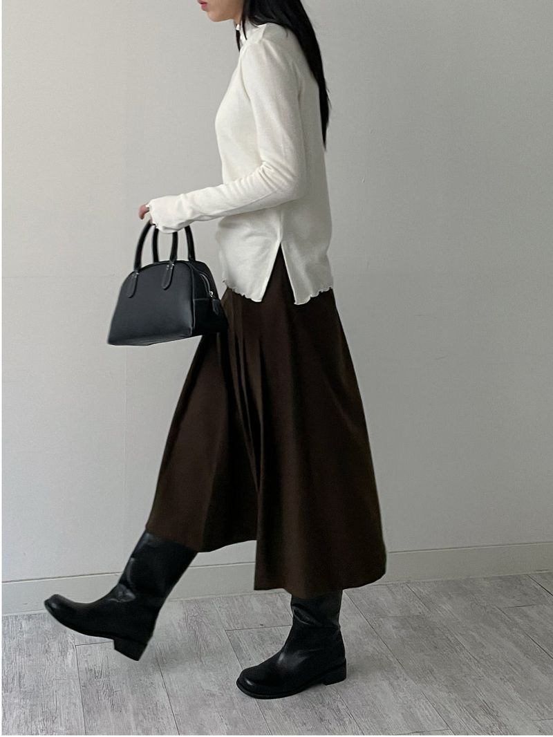 [Brushed Lining] Wave Warmer Turtleneck T-Shirt
