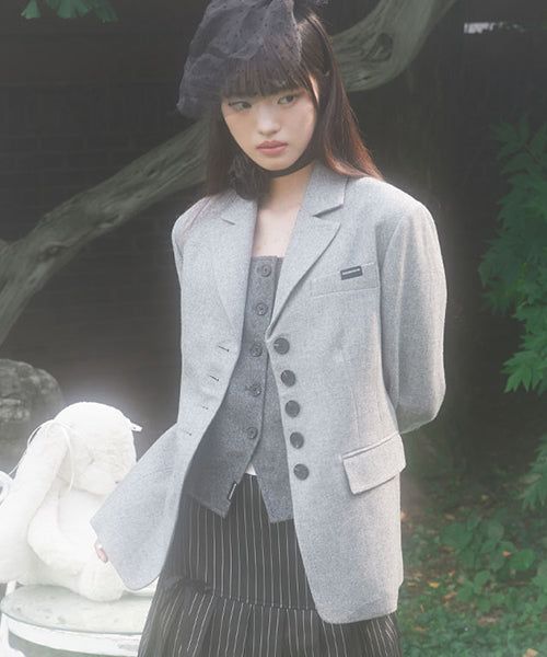 ZIZEMUSEUM（ジゼミュージアム）の「CLASSIC RIBBON JACKET (GRAY)（Jackets/Outerwear）」