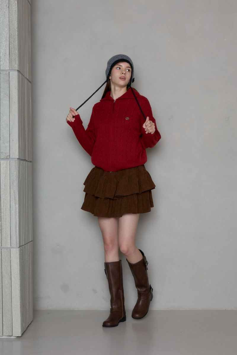 TWO-TONE COZY STRING BEANIE