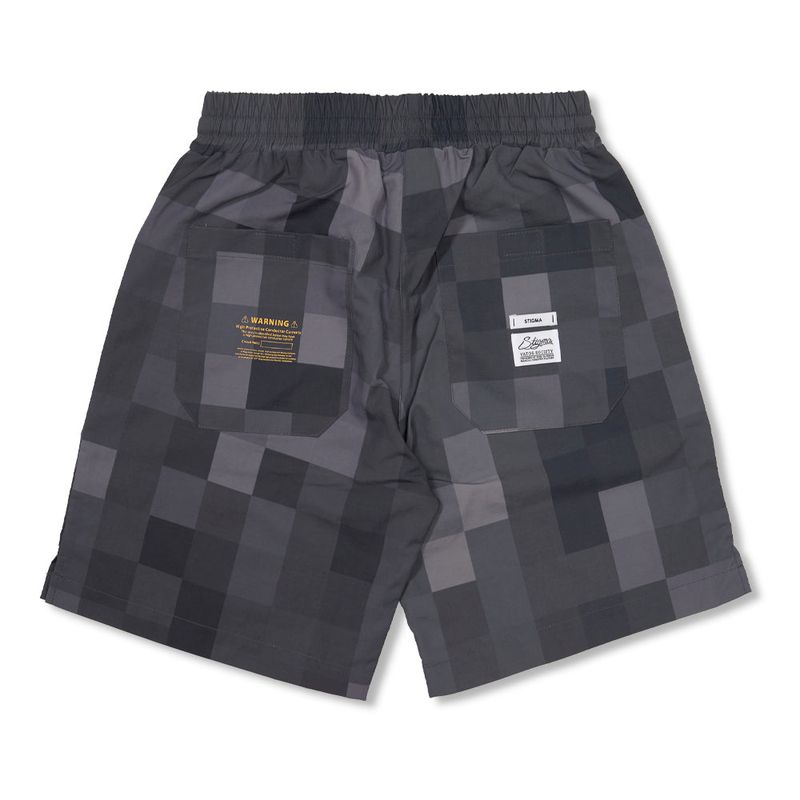 Square Camouflage Short Pants Gray / Green