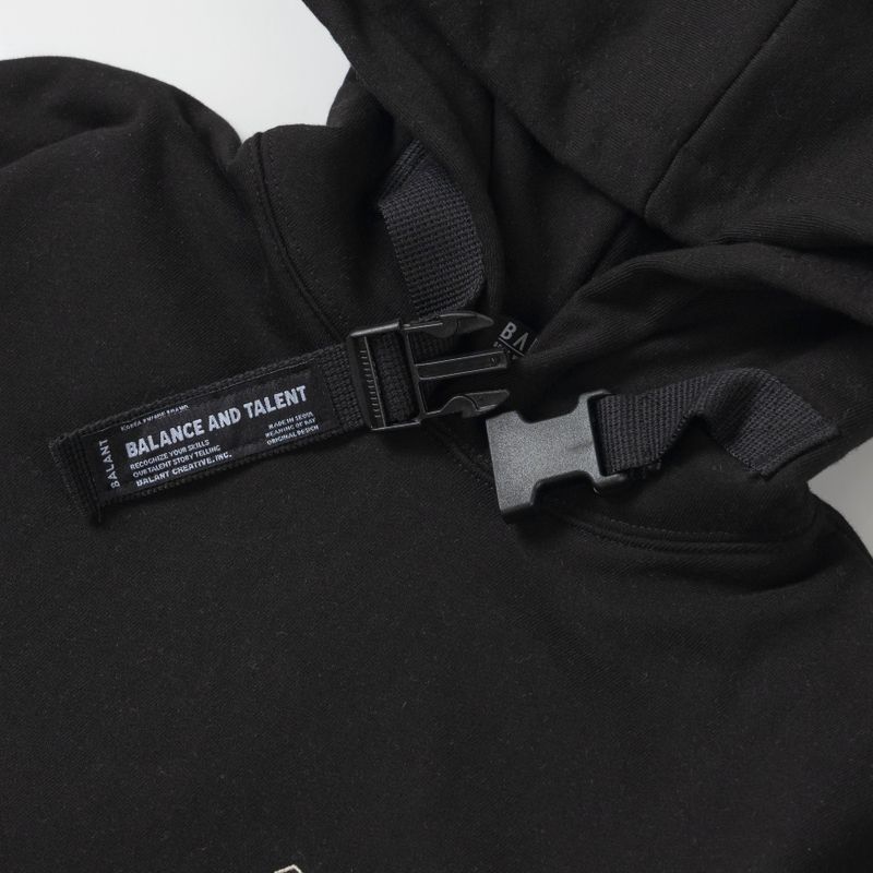 Classic minislogan buckle hoodie - Black