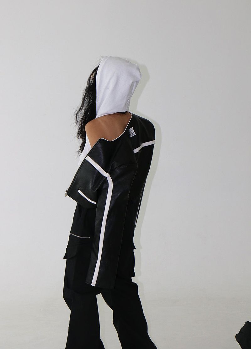 Backless Hooded Zip-Up Sleeveless