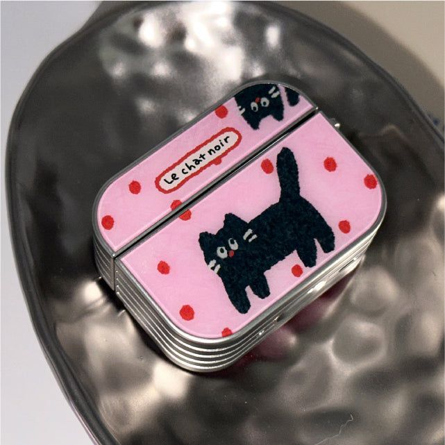 Fluffy Kitten Silver Airpods Case