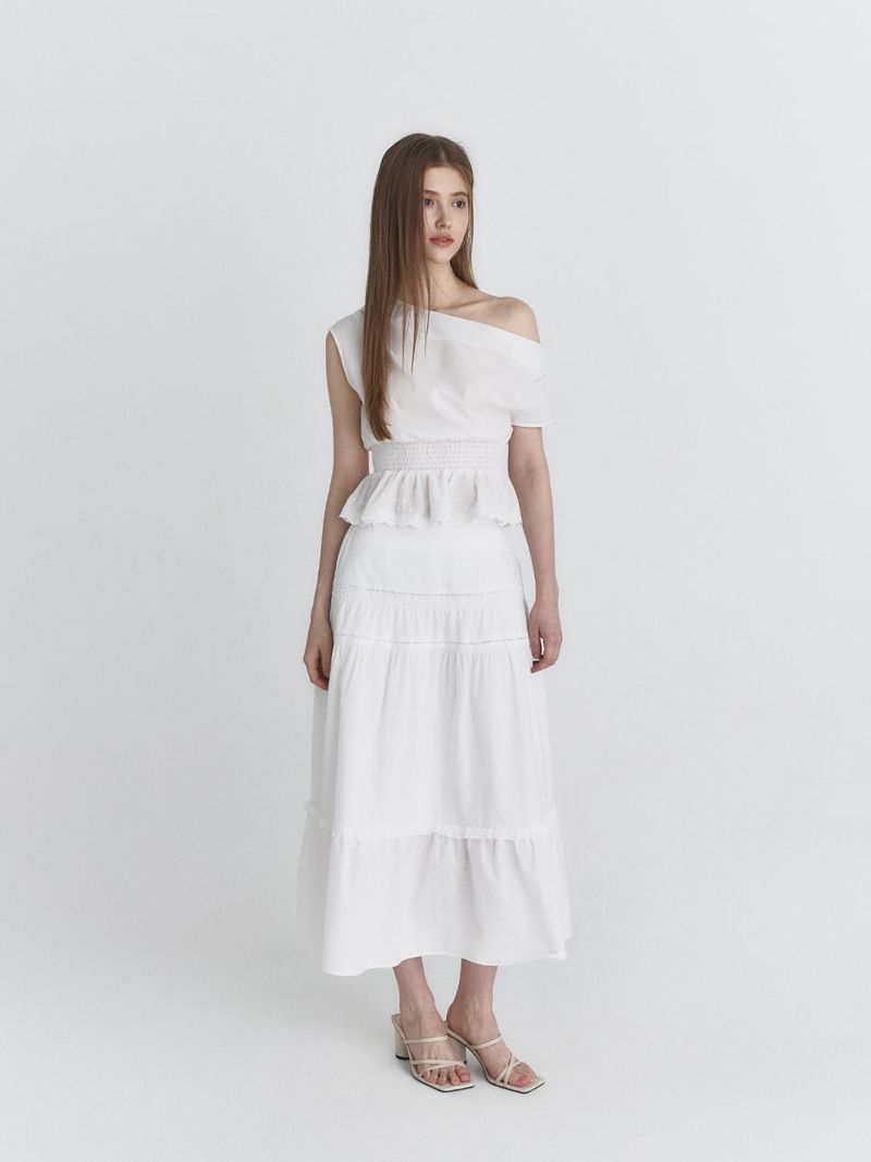 Drape lace blouse (Ivory)