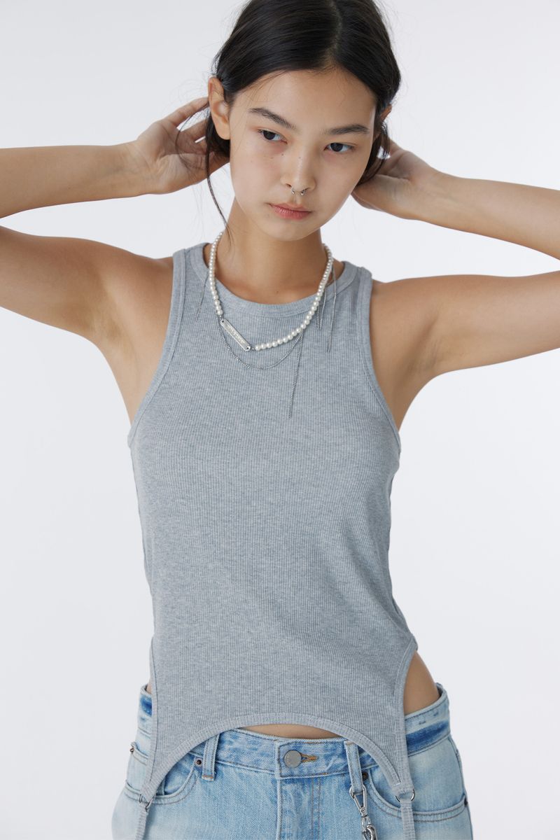 PEARL & CUT-OUT CHAIN NECKLACE		