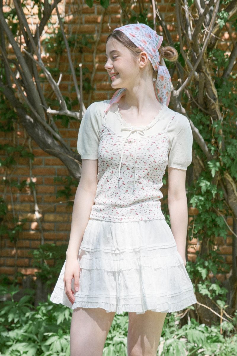 DOT FRILL SKIRT (2 COLORS)