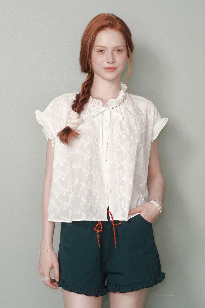 Flower Garden Stitch Blouse [Ivory]