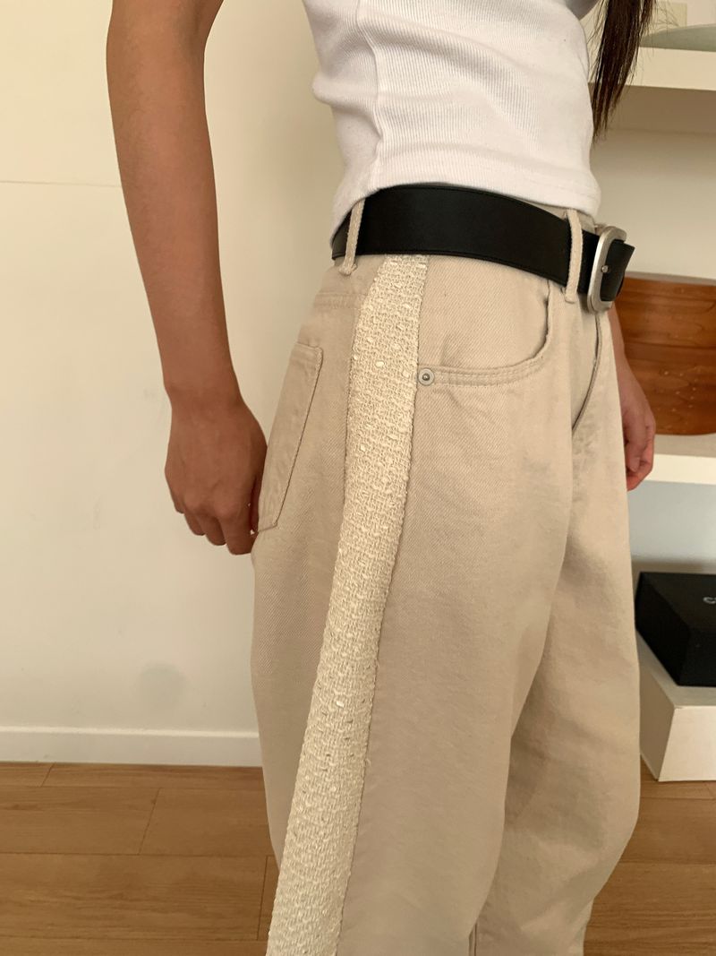 TWILL MIX CURVED PANTS (2C)
