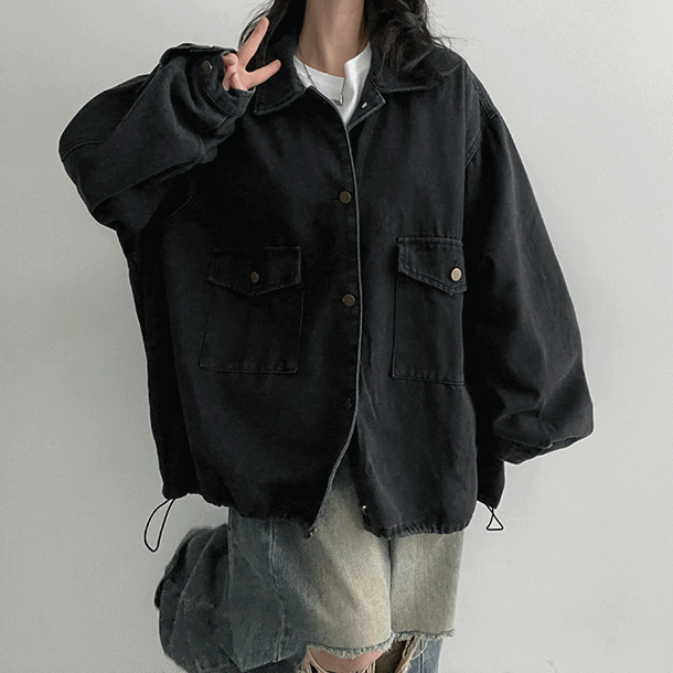 hijjoo（ハイチュー）の「Poli Pocket Boxy Denim Jacket (2 colors)（Jackets/Outerwear）」