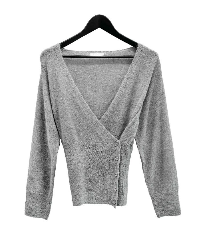 Colin V-neck Wrap Button Wool Knit