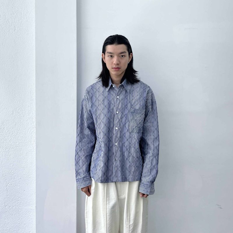 Ripple Texture Stripe Shirt