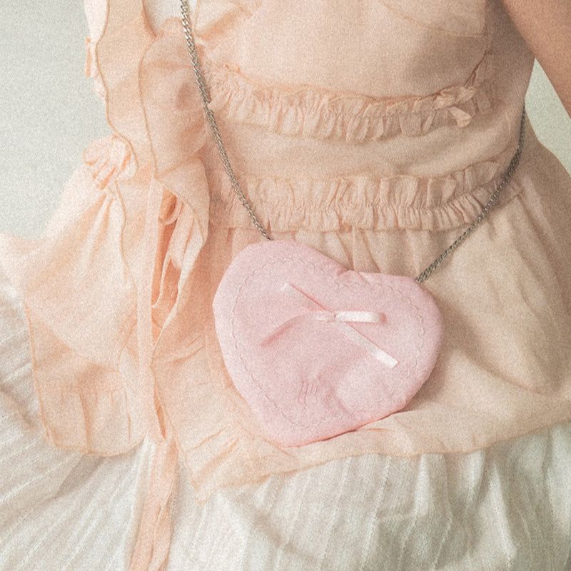 Ribbon Heart Bag _ Pink