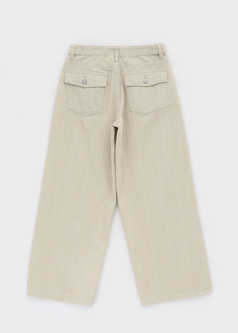 [MADE] Leaf Linen-Like Back-Pocket Cotton Pants