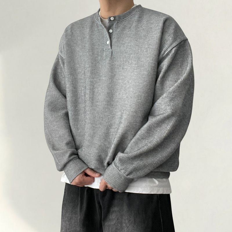 Raen Henry neck snap knit sweatshirt