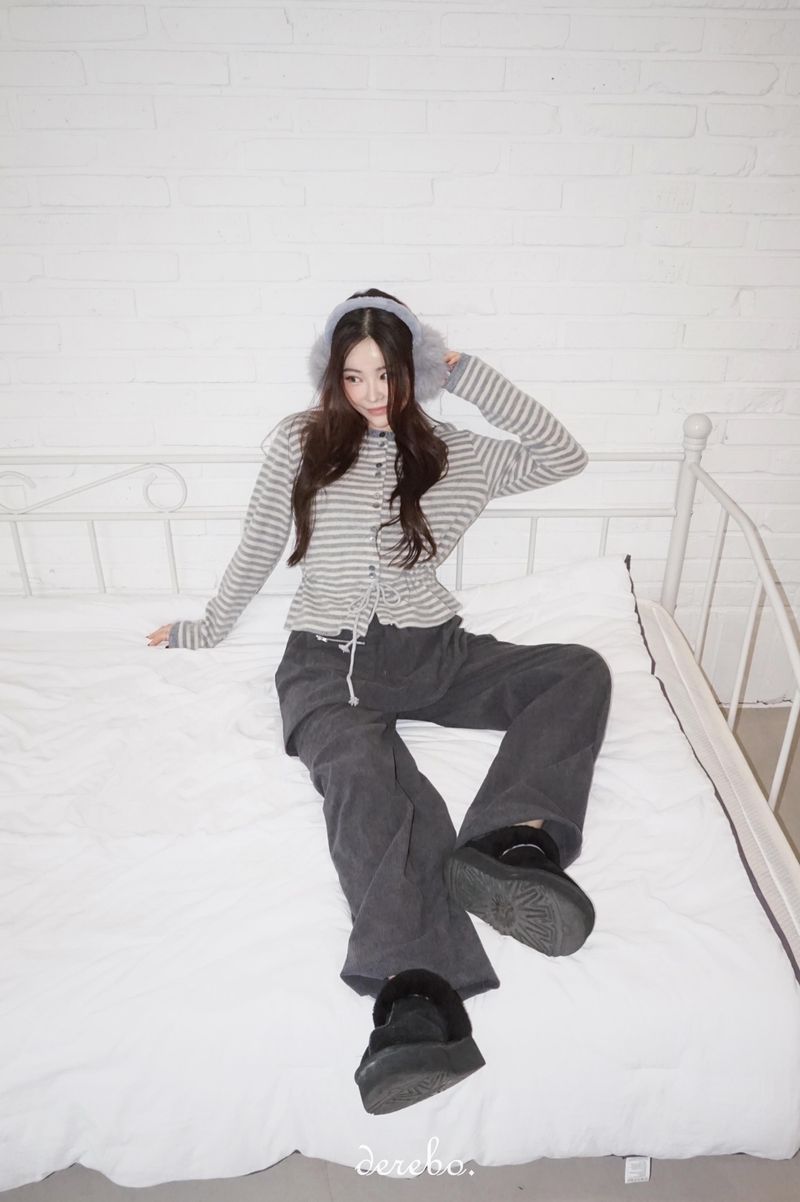 Corduroy Banded Layered Pants