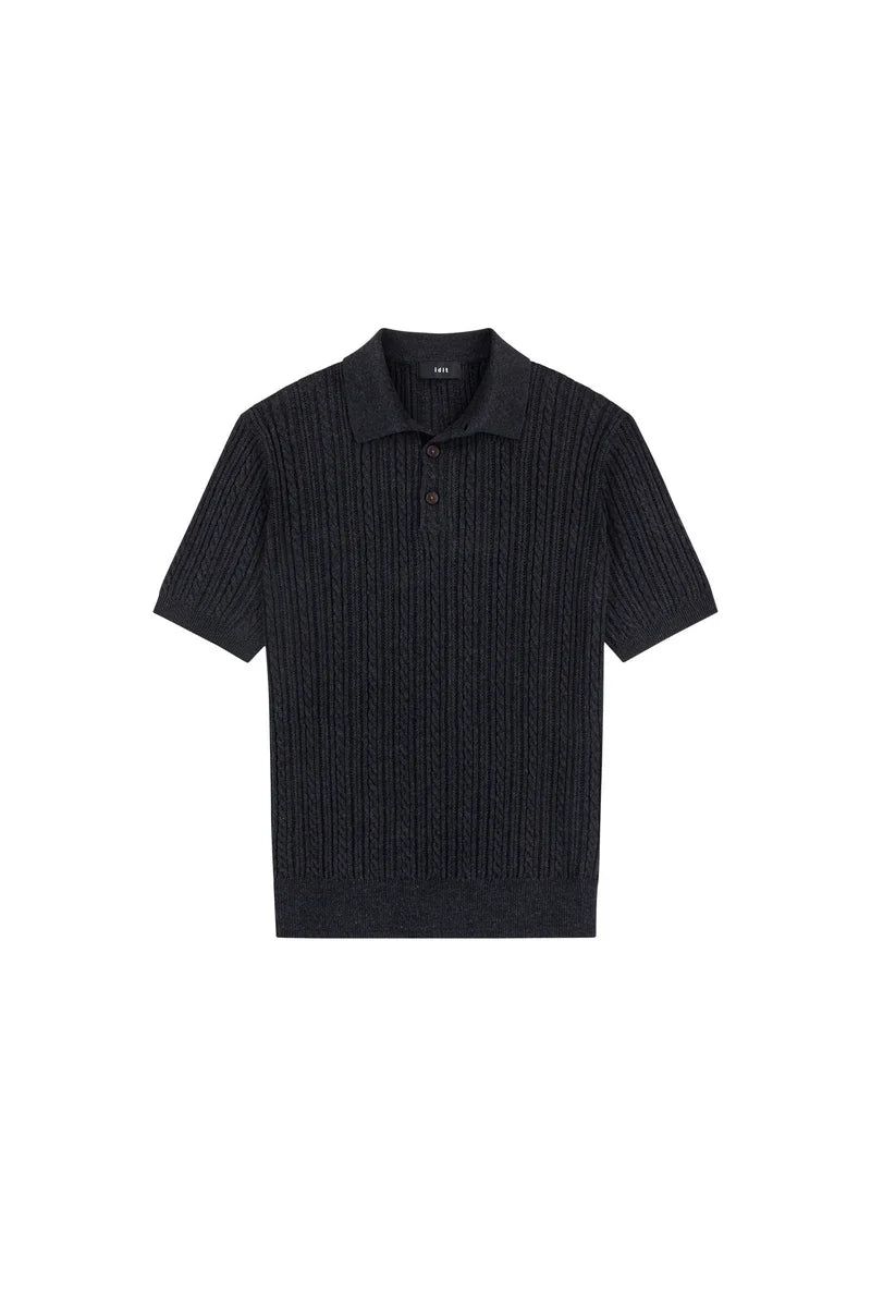 Jacquard Knit Polo Shirt