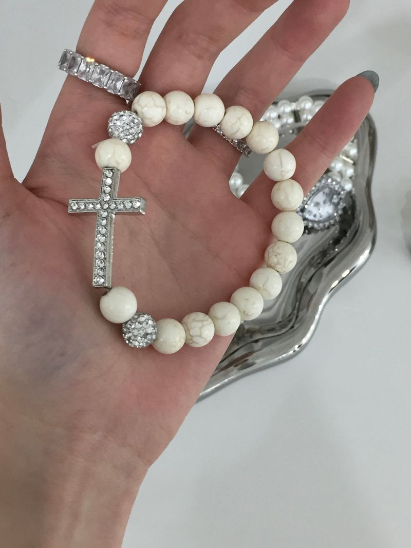 Crystal Cross Beads Bracelet