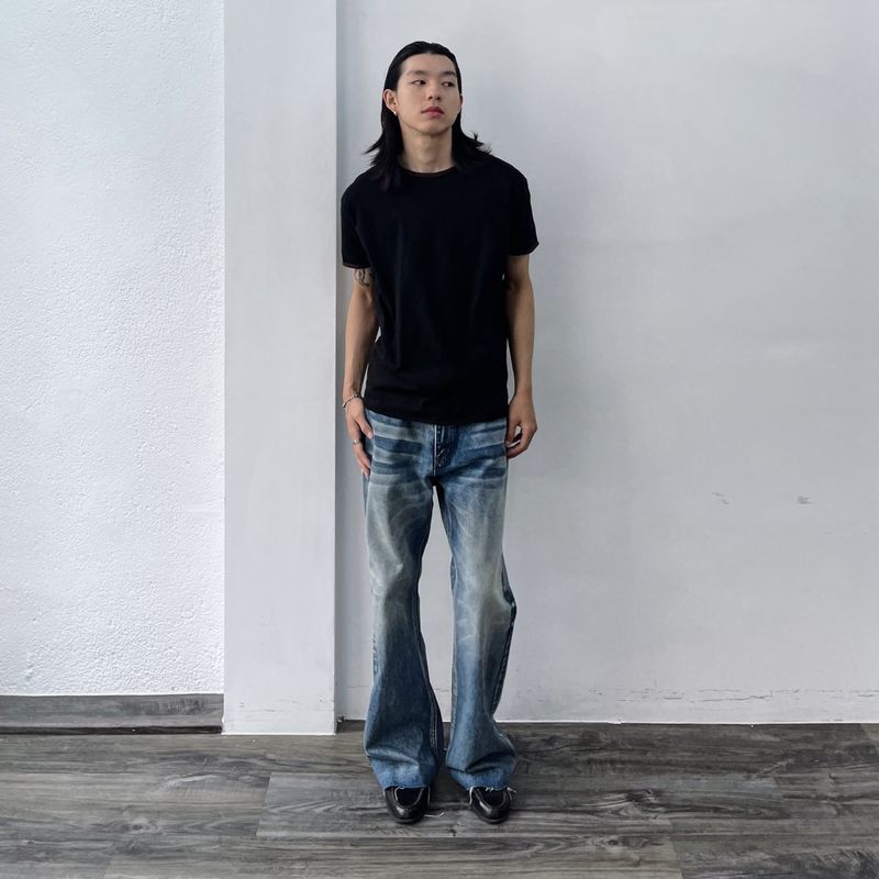 Black Brown Contrast Tee