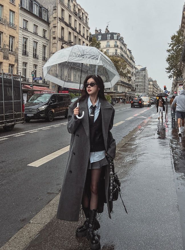 Moi Side Pocket Double Long Coat