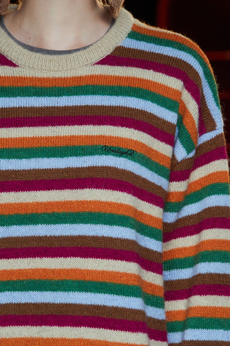 STRIPE MOHAIR KNIT / BEIGE