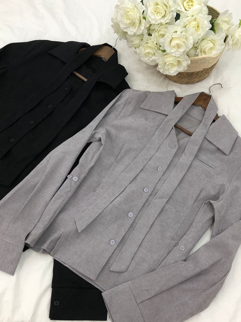 Dual Tie Pintuck Line Shirt