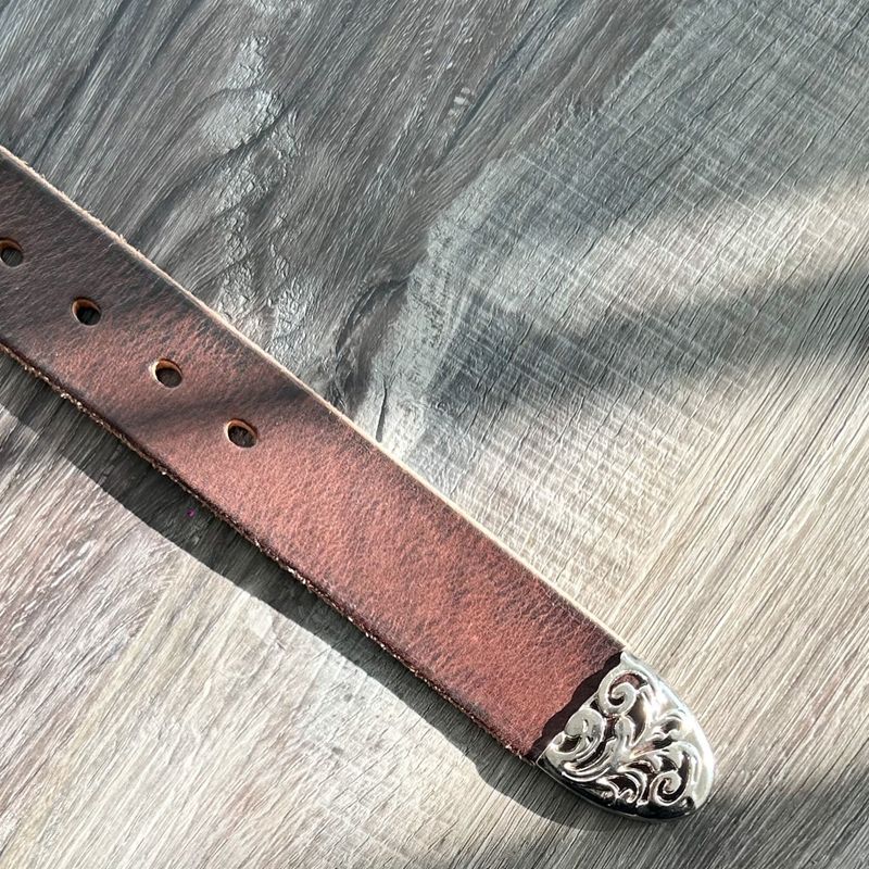 Burgundy-Brown Western Belt