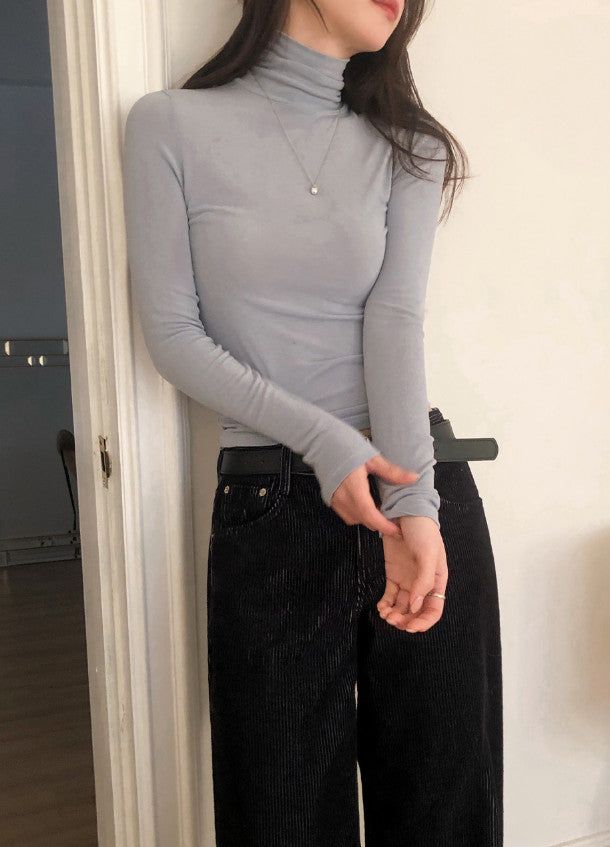 Basic Slim Fit Turtleneck T-shirt (5color)