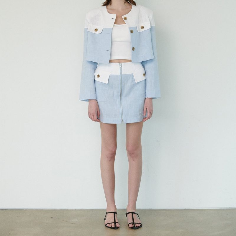 MOIFAIRE(モイフェア)の「 POCKET SKIRT, SKY BLUE(Skirts)」