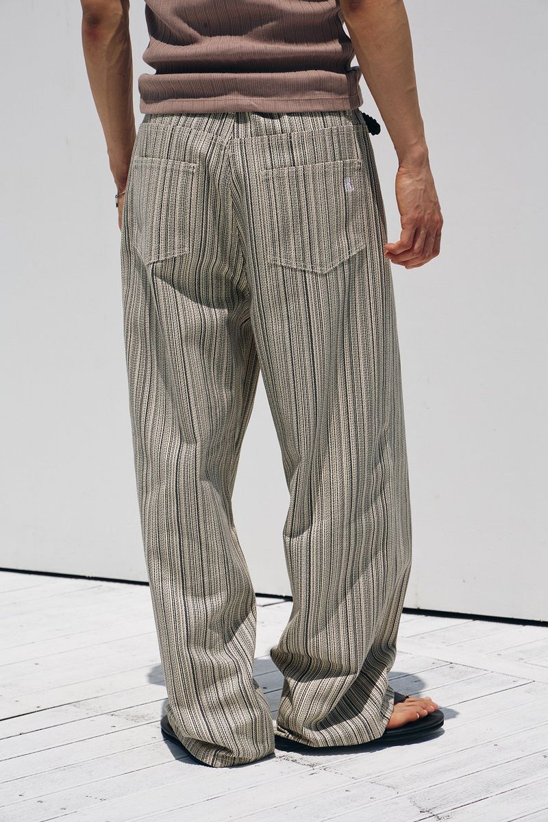 Need stripe wide denim pants(Ivory)