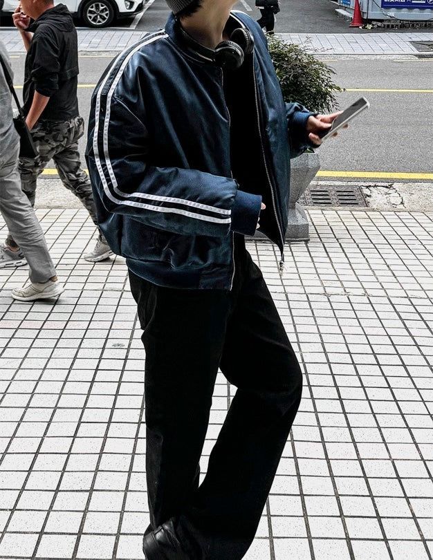 Cropped Track MA-1 Down Jacket