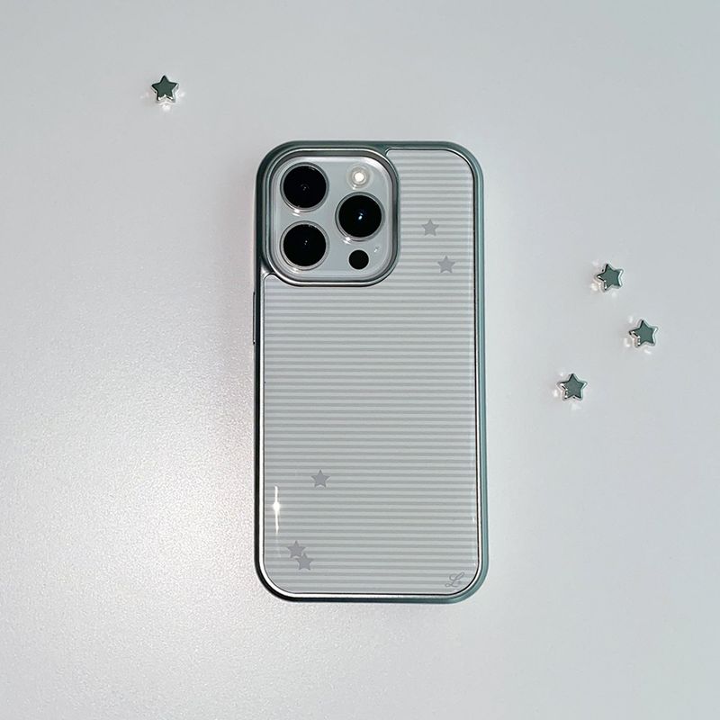 [MADE] SRARRY STRIPE PHONE CASE (epoxy silver bumper)