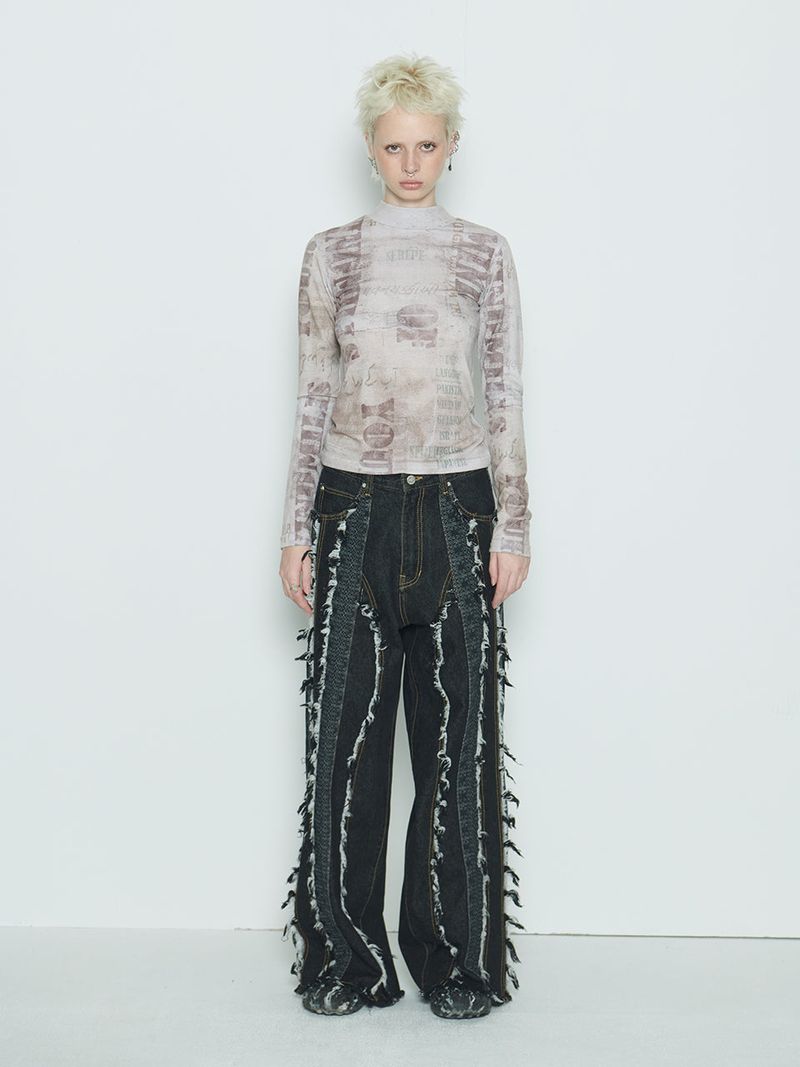 Wind Vagabond Denim Pants Black