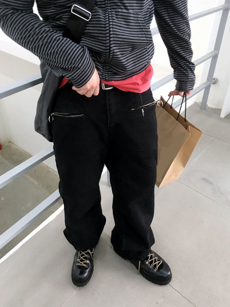 No.1694 ring zipper black PT