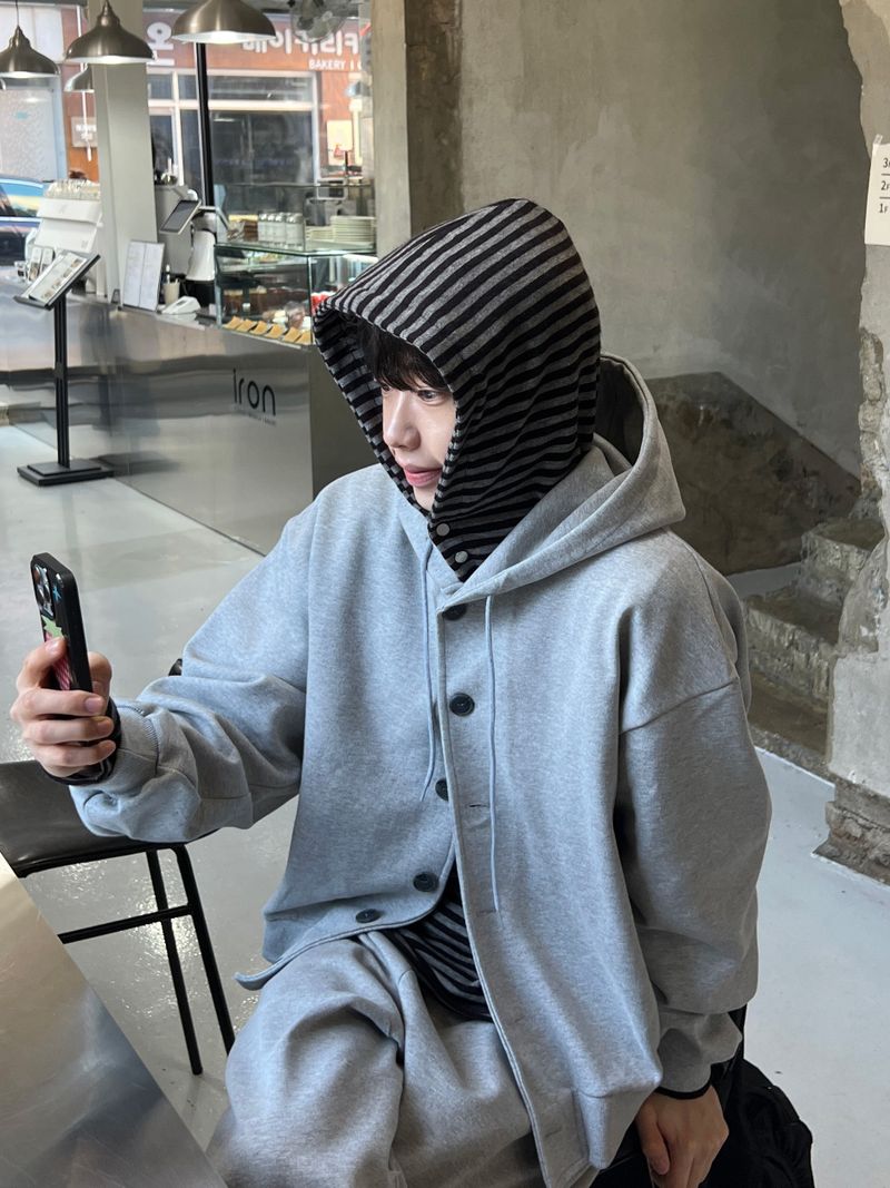 Nest Button Hoodie Zip-Up (3 Colors)