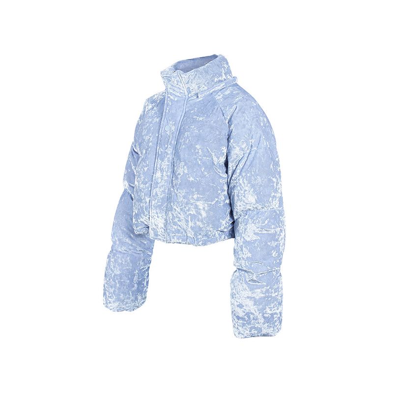 (DUCK DOWN) VELVET DOWN CROP PUFFER PADDING_Sky Blue