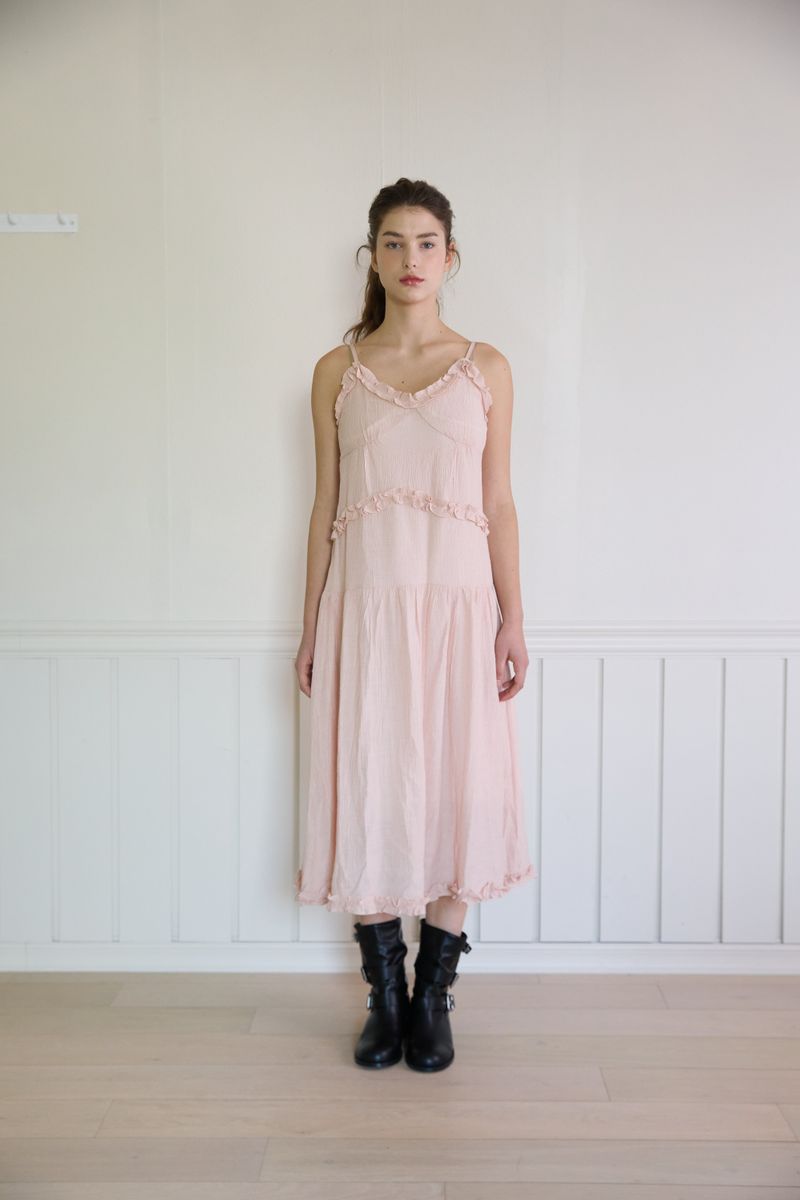 PINK PINEAPPLE（ピンクパイナップル）の「CHIFFON FRILL STRAP DRESS（Dresses）」