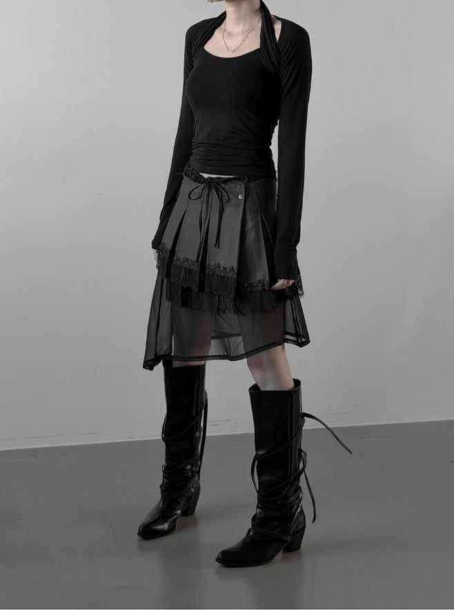 mnem（ムネム）の「Sheavel See-Through Layered Skirt（Skirts）」