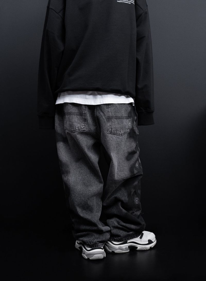 BBD Side Sprayed Custom Denim Pants (Vintage Black)