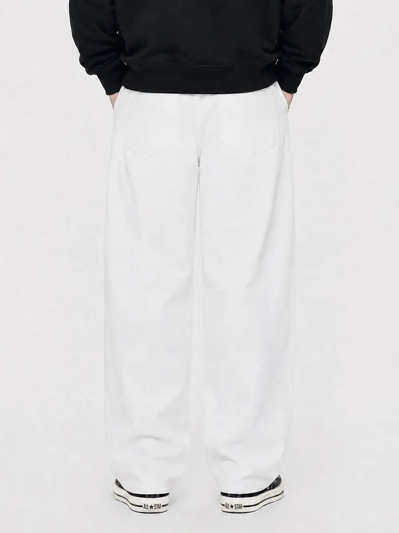 basic washing wide cotton pants (white)